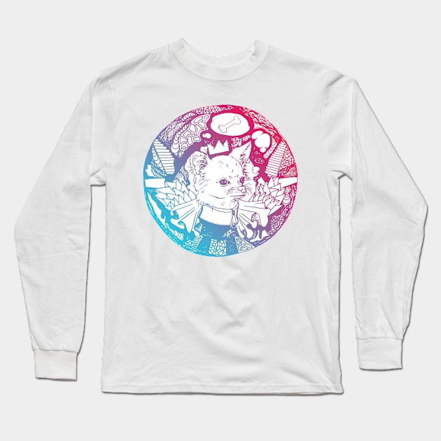 Dual Color Circle of the Chihuahua Long Sleeve T-Shirt by kenallouis